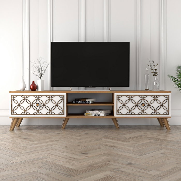 Hanah Home Soporte para TV Nogal y Blanco